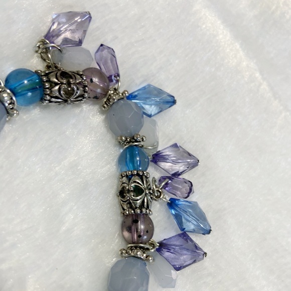 Beaded Blue & Purple Bracelet - Picture 3 of 4